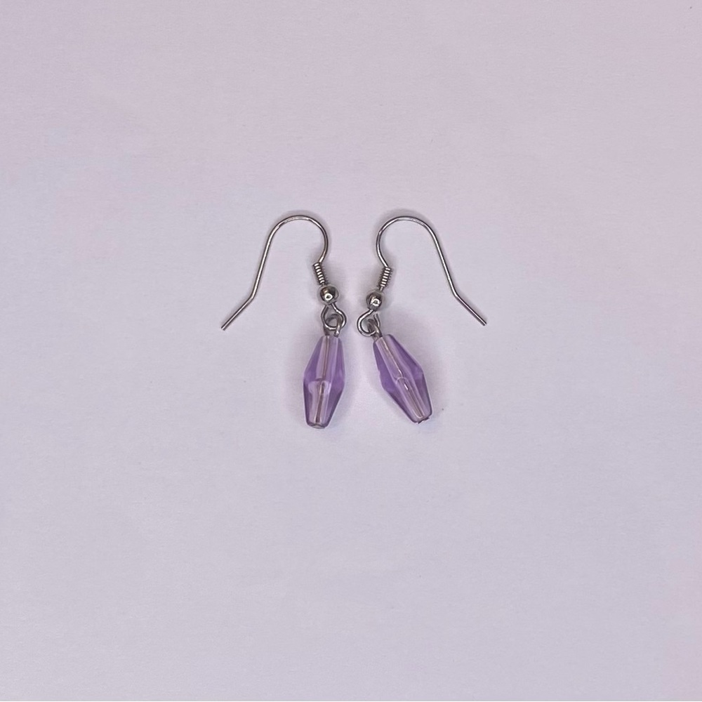 Dangly Purple Bead Earrings
